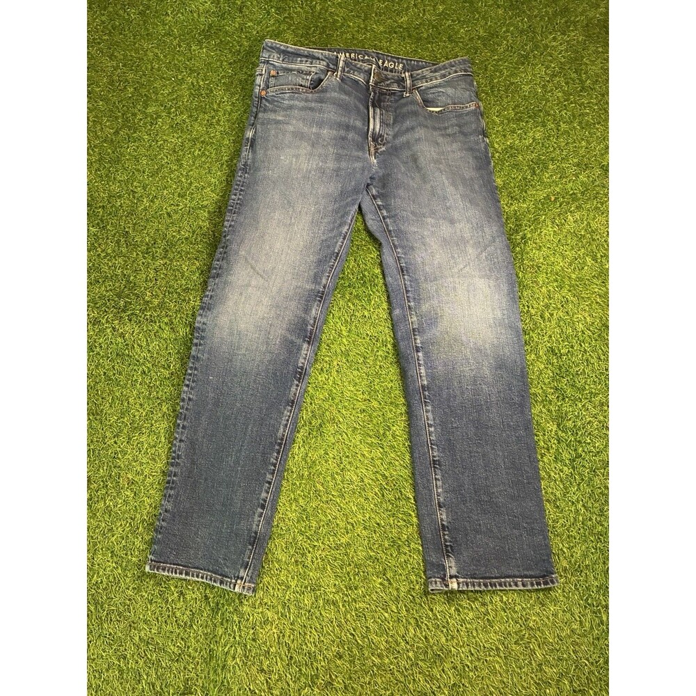 American Eagle AirFlex+ Jeans Men’s 34x32 Straight Leg Stretch Medium Wash Denim
